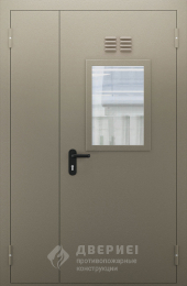 Дверь пожарная стекло + вентиляционная решетка №65 - фото