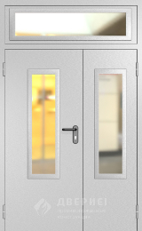 Дверь противопожарная полуторная с верхней вставкой №67 - фото