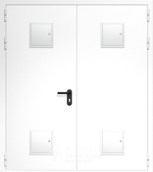 Противопожарная дверь со стыковочными узлами остеклённая №12 - фото