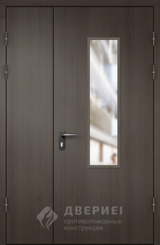 Противопожарная остекленная полуторная двери МДФ