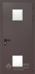 Коричневая противопожарная дверь со стыковочными узлами №15
