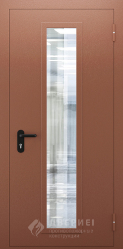 Коричневая дверь с большим стеклом №68