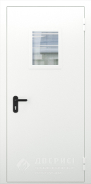 Белая пожарная дверь с остеклением №66 - фото